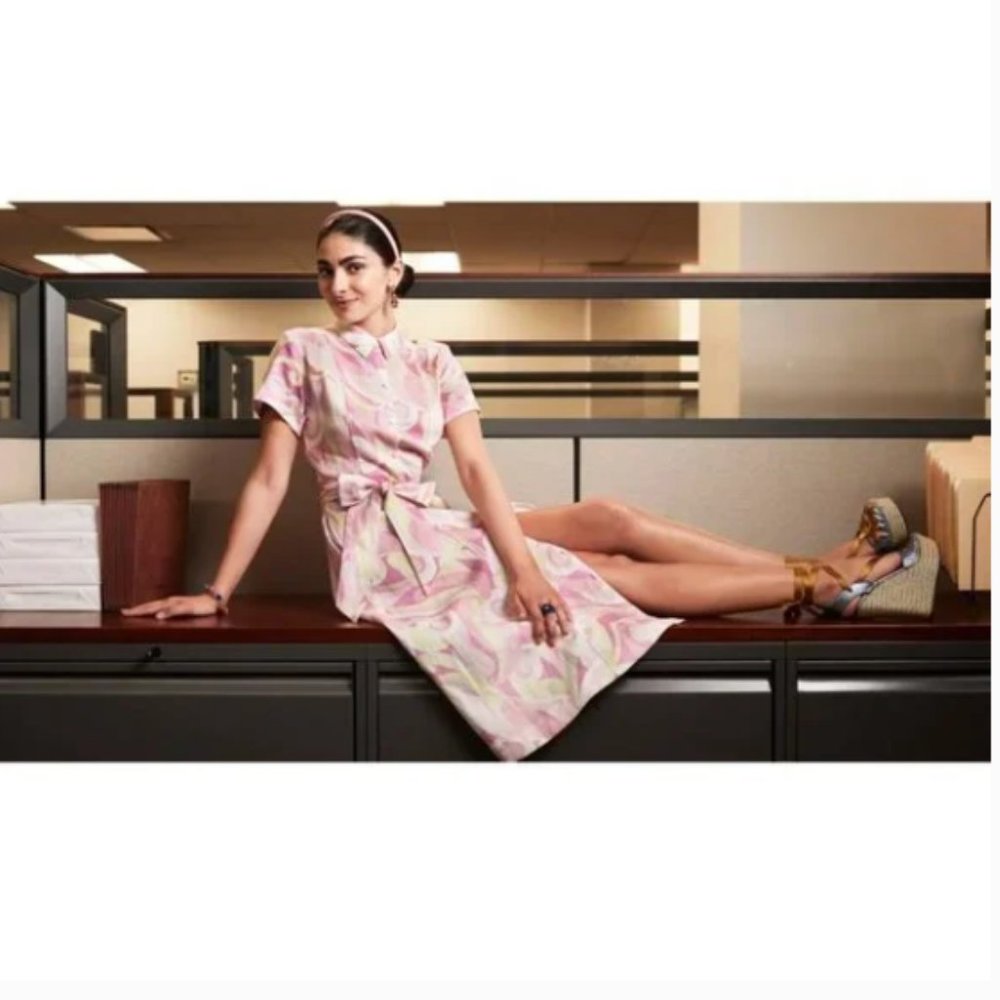 NEW Hill House The Lily Dress Candy Kaleidoscope Belted Midi Dress XXS - Picture 3 of 11